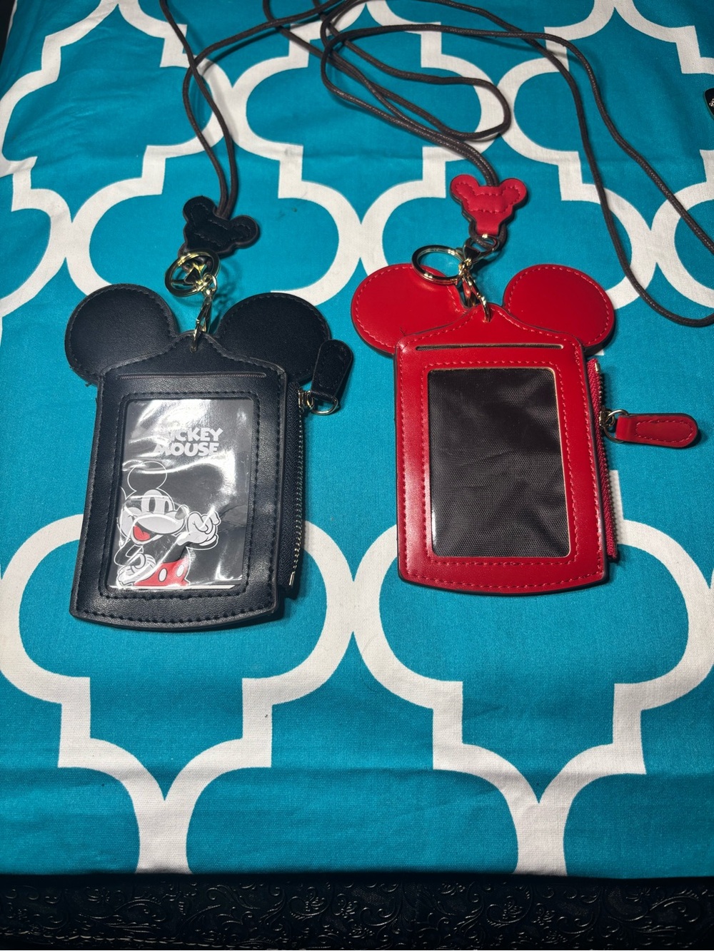 New Mickey Ear Crossbody Card Holders in Black & Red - Picture 2 of 8